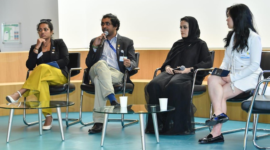 Dr. Snaha Hegde (IEEE YP CSTF), Dr. Sajith Wijesuriya (Chair of IEEE YP CSTF), Dr. Arshi Ayub Zaveri (Trust with Trade Group UAE), and Yuhan Zheng (IEEE YP CSTF) led a panel at the Student Energy Summit in Abu Dhabi, which was a pre-conference on the way to COP28.